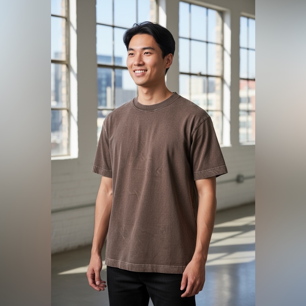 AF Small- soft AF Tee Small Brown Cotton T-Shirt
